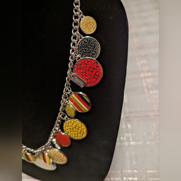 COACH Enamel Logo Charms Chain Necklace and Bracelet Set LNC - Picture 6 of 15